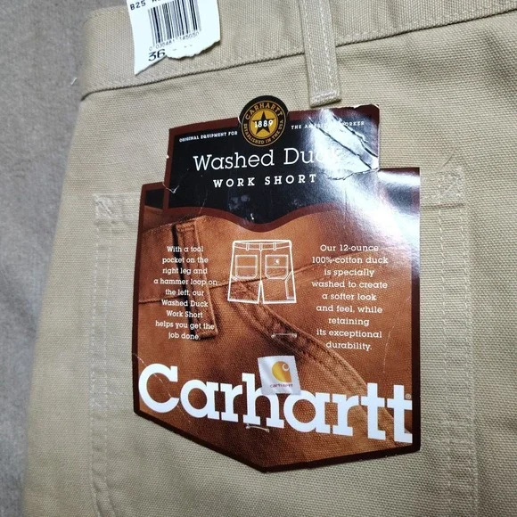 Vintage Carhartt Shorts Men's 34 Beige B25 WET Duck Canvas Carpenter Work - Picture 5 of 7